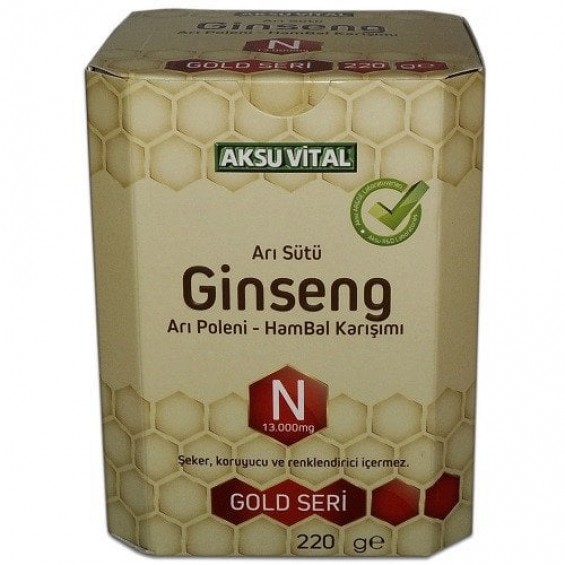Aksu Vital Sepetse Arı Sütü Ginseng Arı Poleni Ham Bal Karışımı 13000mg 220g