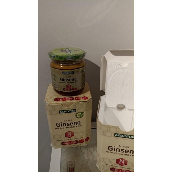 Aksu Vital Sepetse Arı Sütü Ginseng Arı Poleni Ham Bal Karışımı 13000mg 220g