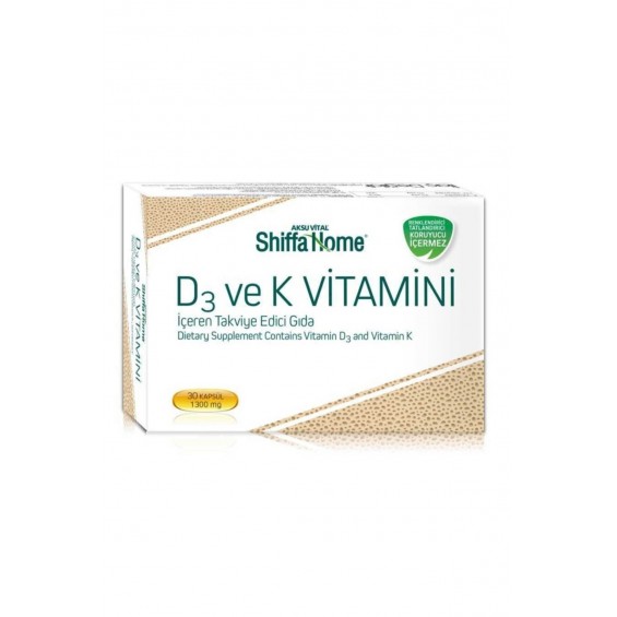 Shiffa Home D3 ve K2 Vitamini 1300 mg Softjel Shiffa Home D3 ve K2 Vitamini 1300 mg Softjel